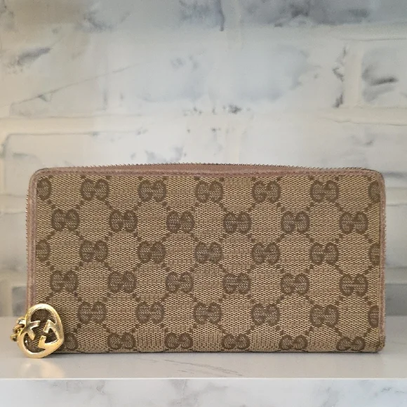 Gucci Beige and Brown GG Canvas Wallet With Tags - Picture 2 of 13